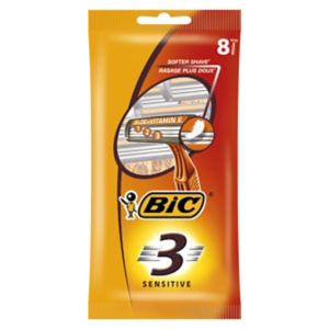 BiC 3 Sensitive disposable razors 8 pack - British product
