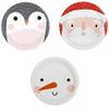 Sainsburys Home Santa Snowman Penguin Face Plates x10