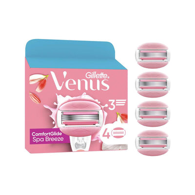 Gillette Venus ComfortGlide Spa Breeze 3 Blade Razor Blades X4