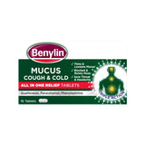 Benylin Mucus Cough & Cold Relief tablets 16 count - British product