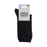 Boots Ultralight Cotton Ankle Socks Black 2 Pair Pack