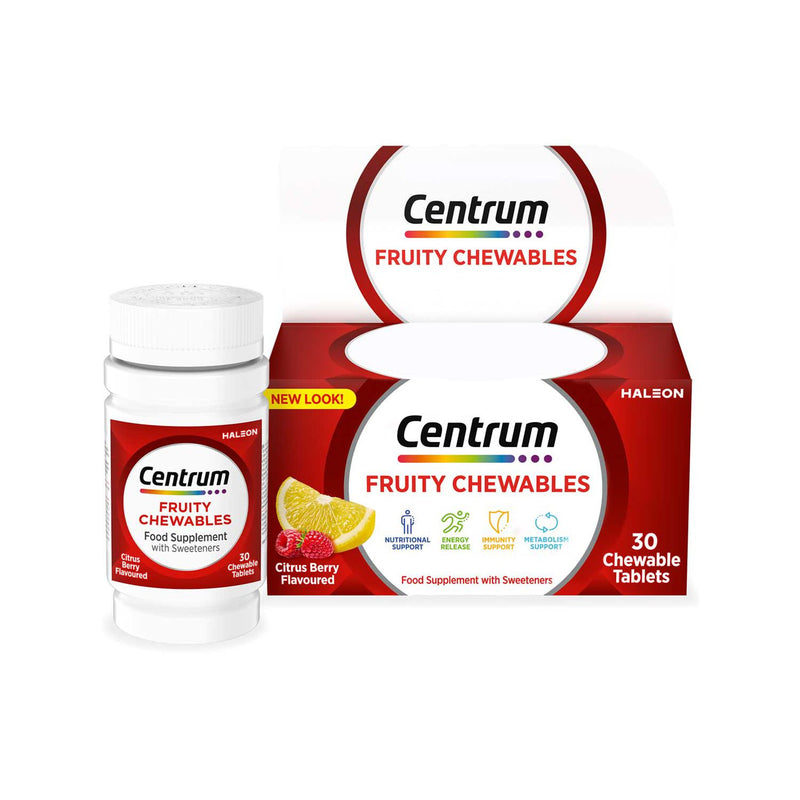 Centrum Fruity Chewables multivitamin tablets 30 pack - British product