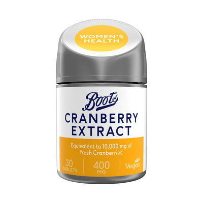 Boots Cranberry Extract 400mg Tablets 30 Count 1 Month Supply