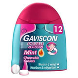 Gaviscon Double Action Heartburn & Indigestion Mint Flavour Chewable Tablets 12 pack