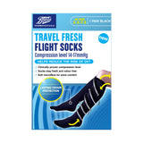 Boots Pharmaceuticals Travel Fresh Flight Socks Black UK Size 3.5-7.5