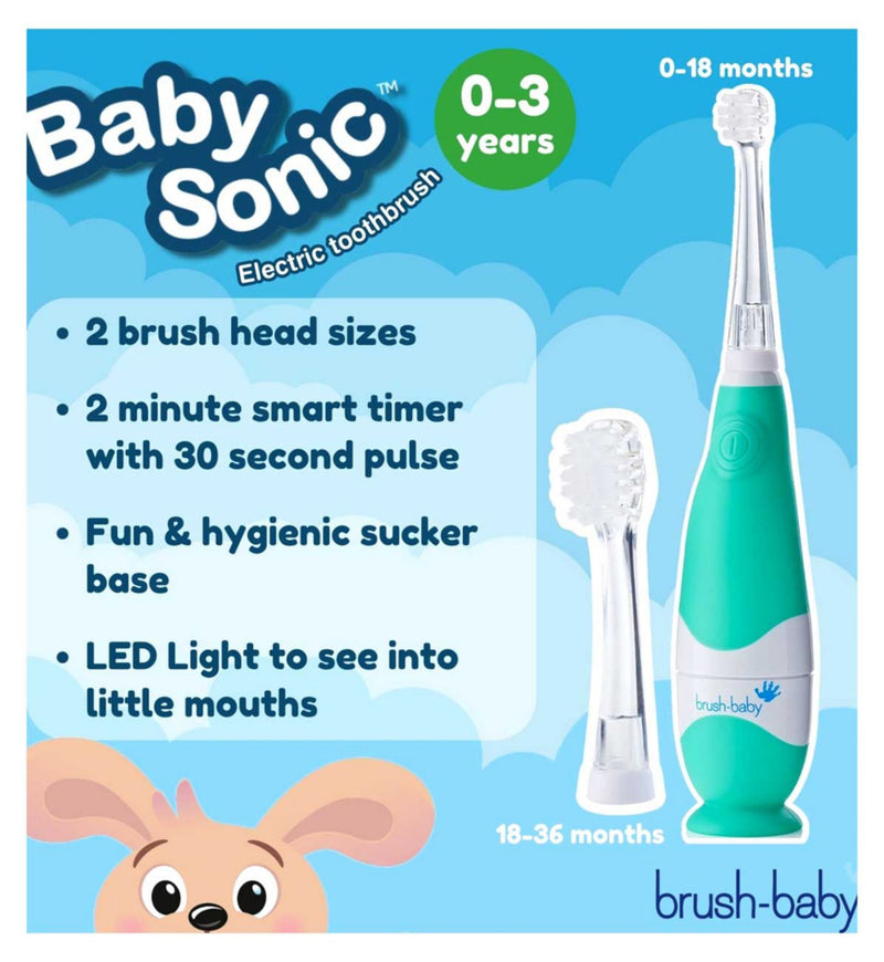 Brush Baby Babysonic Electronic Toothbrush with 2 Heads - British product