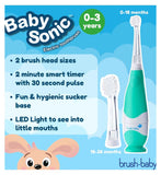 Brush Baby Babysonic Electronic Toothbrush with 2 Heads - British product