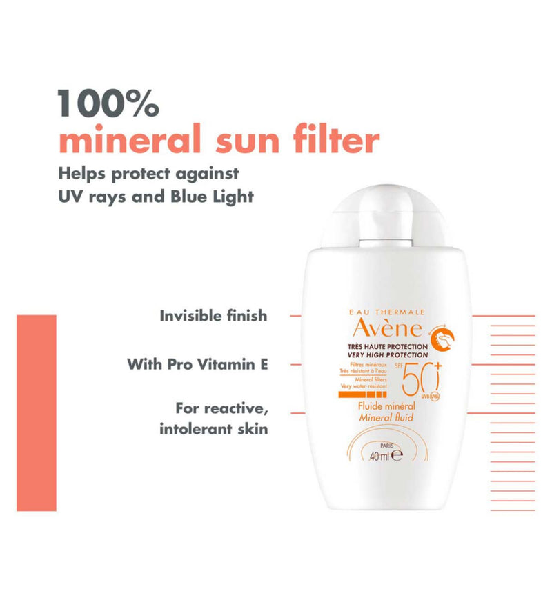 Avène mineral fluid SPF50+ sun cream 40ml - British product