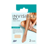 Boots Invisible Welt Knee High Socks 2 Pair Pack Nude One Size