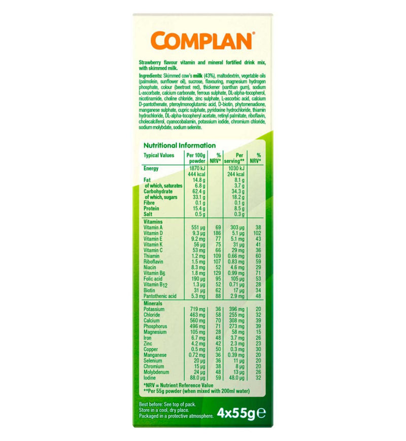 Complan Strawberry Nutritional Drink Mix 16 Sachets - British product