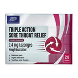 Boots Triple Action Sore Throat Lozenges Cherry 24 Pack - British product