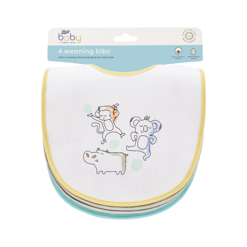 Boots cotton baby weaning bibs 4 pack - British product