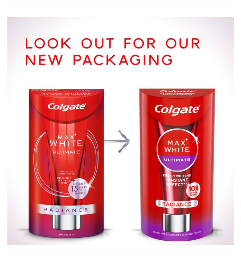 Colgate Max White Ultimate Radiance Whitening Toothpaste 75ml - British product