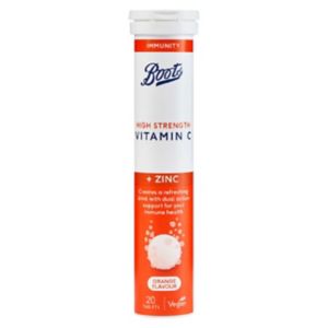 Boots High Strength Vitamin C & Zinc Orange Flavour Effervescent Tablets