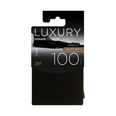 Boots 100 Denier Opaque Velvet Tights Black Medium