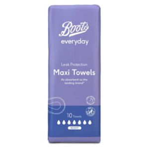 Boots everyday maxi towels night 10s - British product