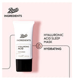 Boots Ingredients Hyaluronic Acid Sleep Mask 30ml, UK version