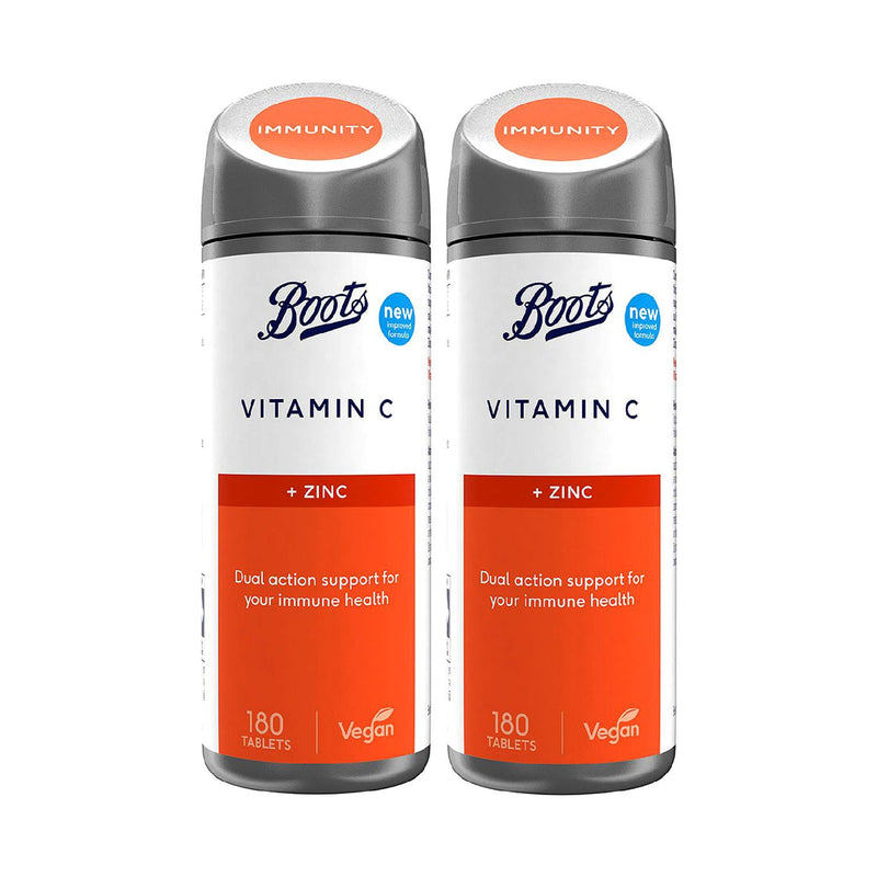 Boots Vitamin C and Zinc tablets 2 x 180 - British product