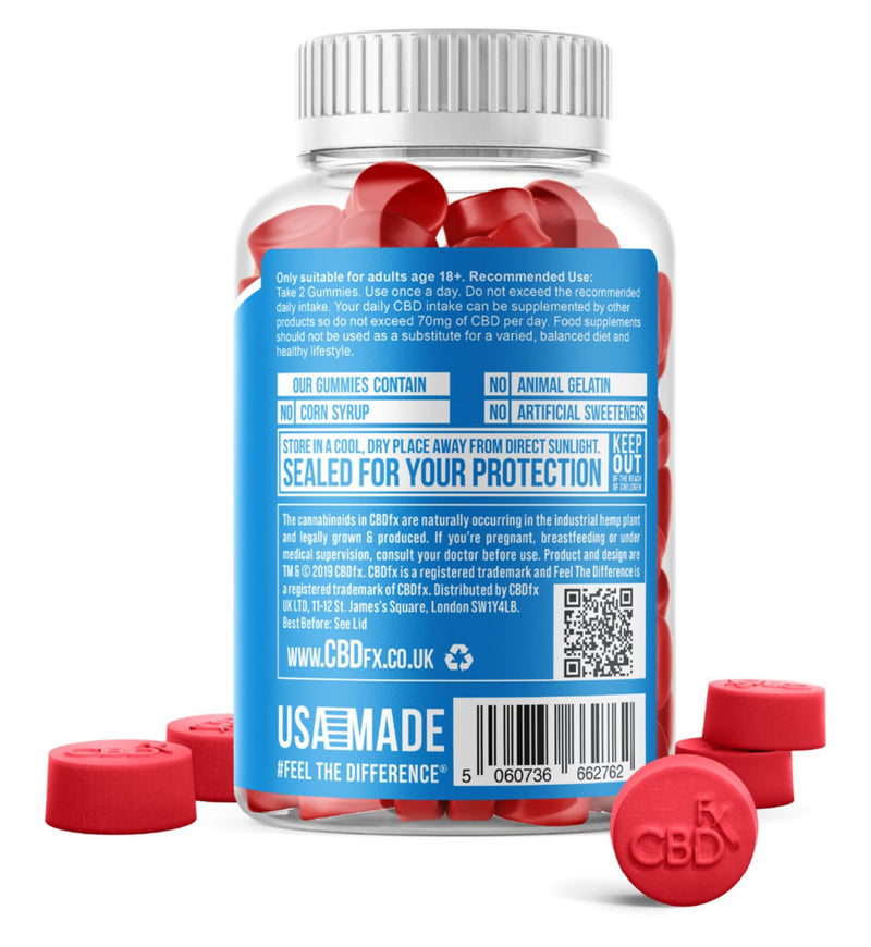 CBDfx Mixed Berry Gummies 1500mg 60 count - British product