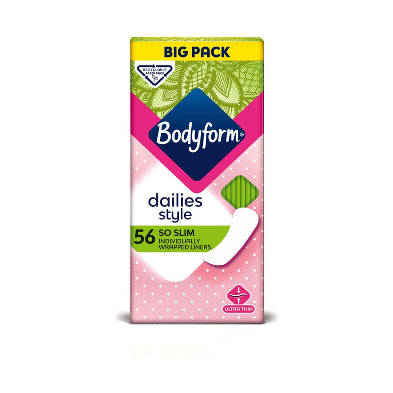 Bodyform Dailies So Slim liners 56 pack, UK version