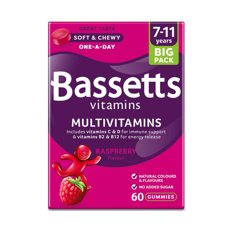Bassetts Multivitamins Raspberry Flavour Soft Chews 60 Pack - British product