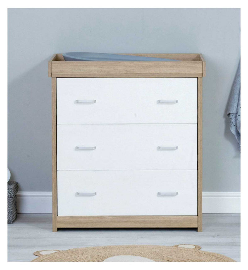 Babymore Luno Veni Chest Changer Oak White 89cm - British product