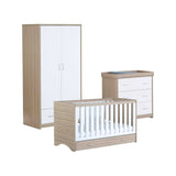 Babymore Veni 3 Pieces Room Set Oak White Nursery Furniture