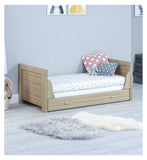 Babymore Cot Bed with Drawer Oak White - British product