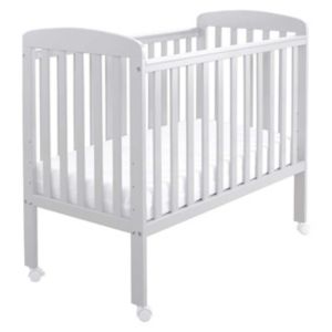 Babymore grey space saver cot with wheels - British product