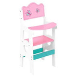 Wooden High Chair and Cradle Doll Furniture Set