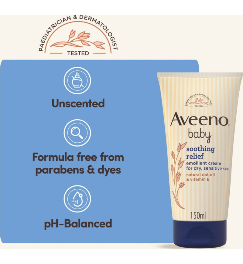 Aveeno Baby Emollient Cream Unscented 150ml - British product