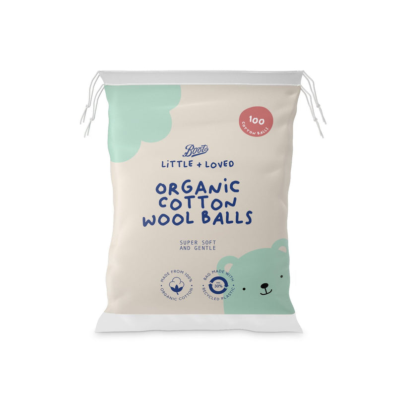 Boots Organic Cotton Wool Balls 100s - British product