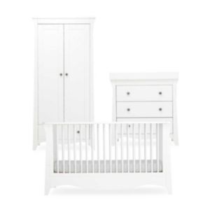 CuddleCo Clara White Nursery Furniture Set - British product