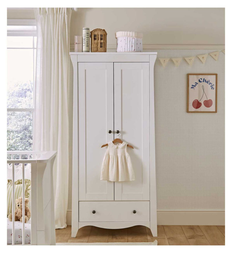 CuddleCo Clara Double Wardrobe White - British product