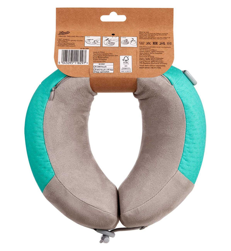 Boots deluxe travel pillow for long journeys - British product