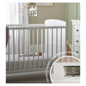 CuddleCo Juliet Cot Bed and Mattress White