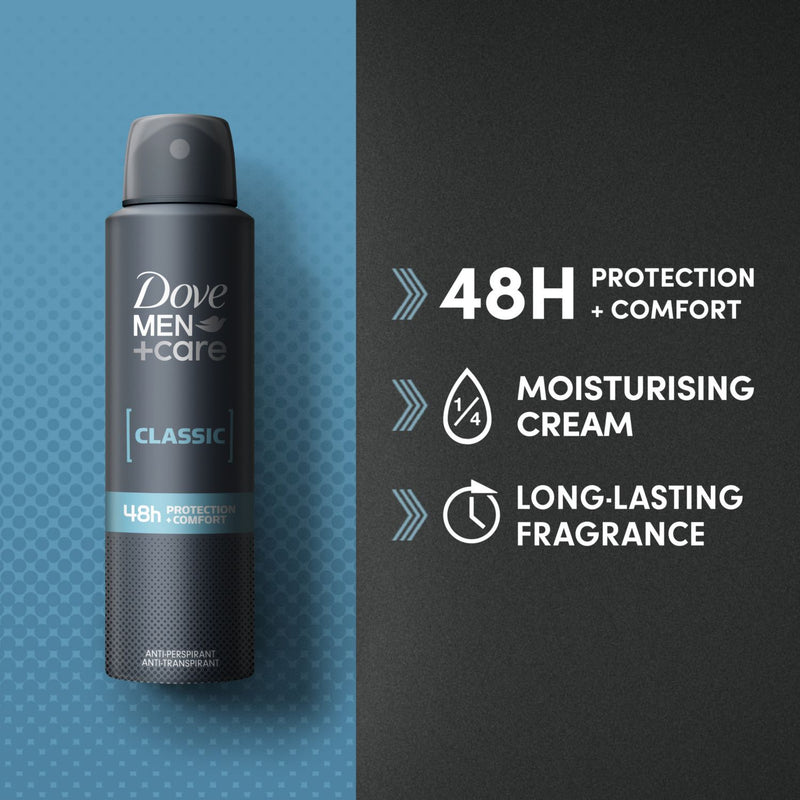 Dove Men+Care Classic Antiperspirant Deodorant 150ml - British product