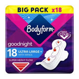 Bodyform Night Sanitary Towels Wings 18 pack - British product