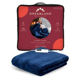Dreamland Velvet Herringbone Quilted Throw Navy Blue