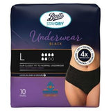 Boots Staydry Underwear Black Large 10 Pairs