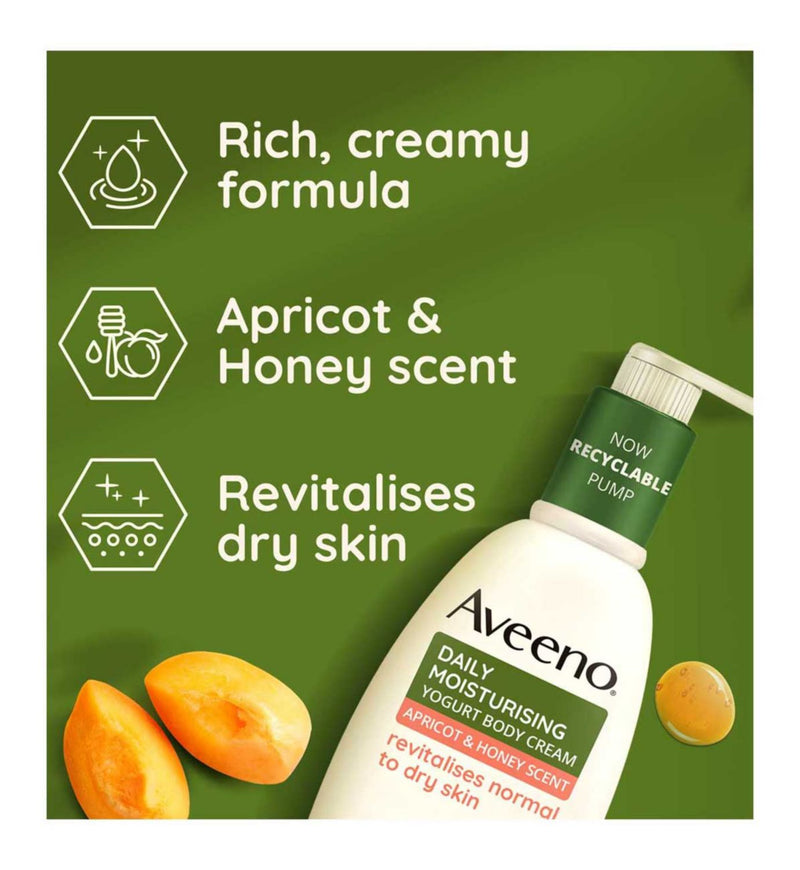 Aveeno Daily Moisturising Bundle Apricot Honey Body Care 600ml - British product