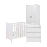 Babymore Caro 3 Piece Room Set White Wash Nursery Furniture