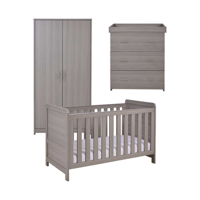 Babymore Caro 3 Piece Room Set Grey Wash Nursery Furniture