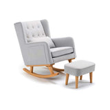 Babymore Lux Nursing Chair with Stool Grey Nursery Furniture