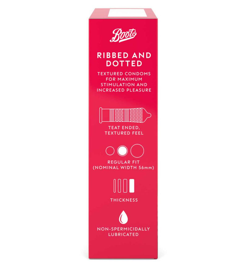 Boots Ribbed Dotted Condoms 12 Pack - British product