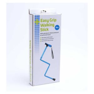 Crest blue folding walking stick with gel handle - British product