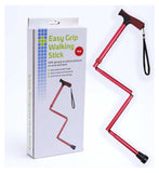 Crest folding walking stick red adjustable handle - British product