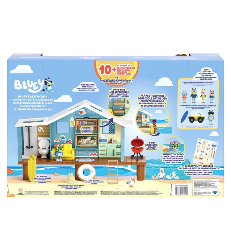 Bluey Beach Cabin Adventure Playset with Figure 25cm - British product