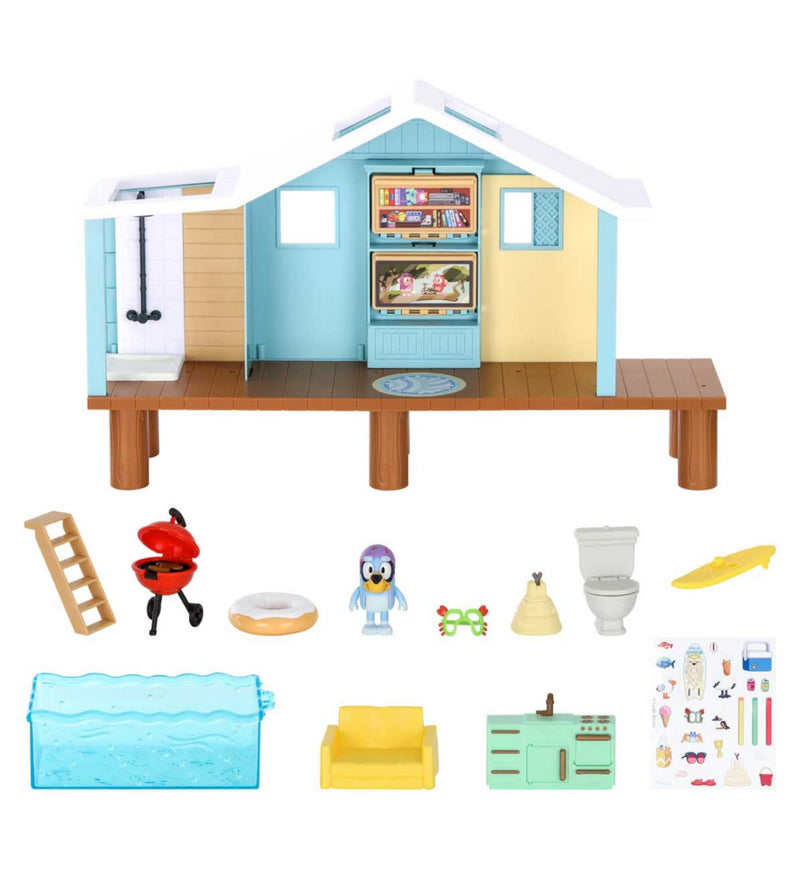 Bluey Beach Cabin Adventure Playset with Figure 25cm - British product