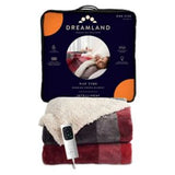 Dreamland Naptime Warming Sherpa Blanket Tartan Check Grey 180x135cm